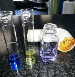Beakers used to test water.